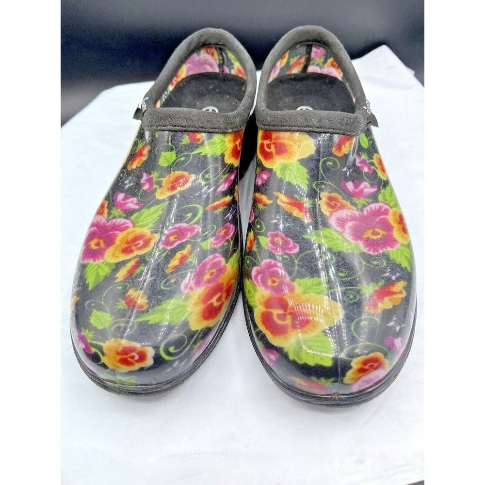 Sloggers Black Pansy Waterproof Shoe Women's  size 7